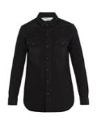 Off-white Checkered-motif Denim Shirt