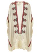 Figue Iris Embroidered Wool Cape