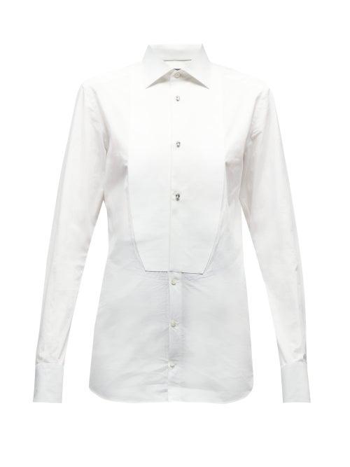 Matchesfashion.com Dolce & Gabbana - Crystal Embellished Poplin Tuxedo Shirt - Womens - White
