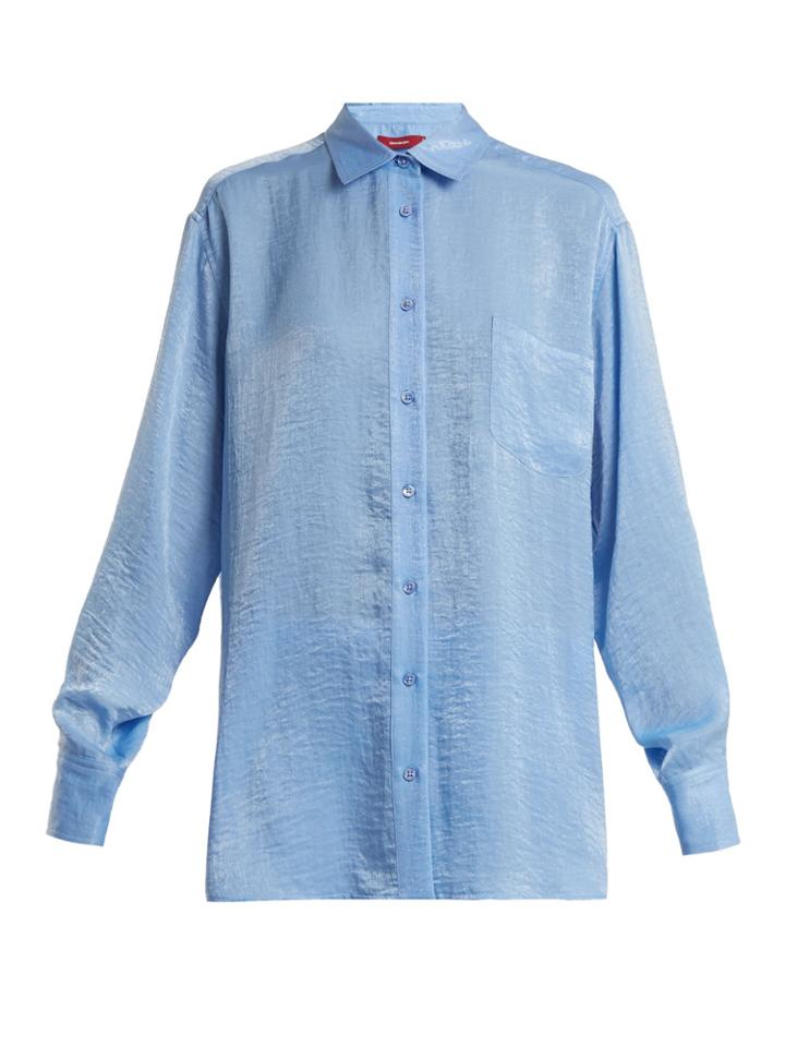 Sies Marjan Sander Patch-pocket Washed-satin Shirt
