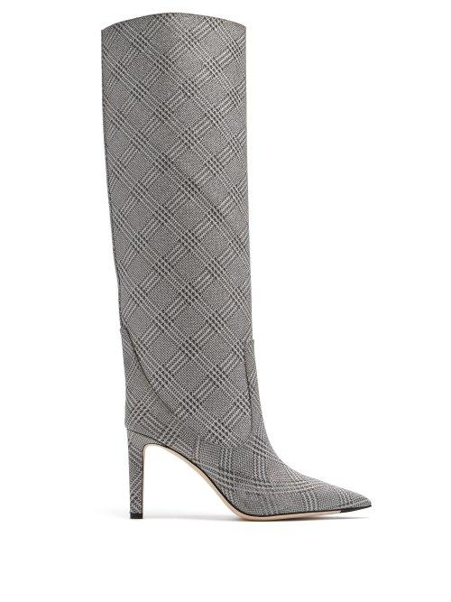 Matchesfashion.com Jimmy Choo - Mavis 85 Metallic Knee High Boots - Womens - Silver