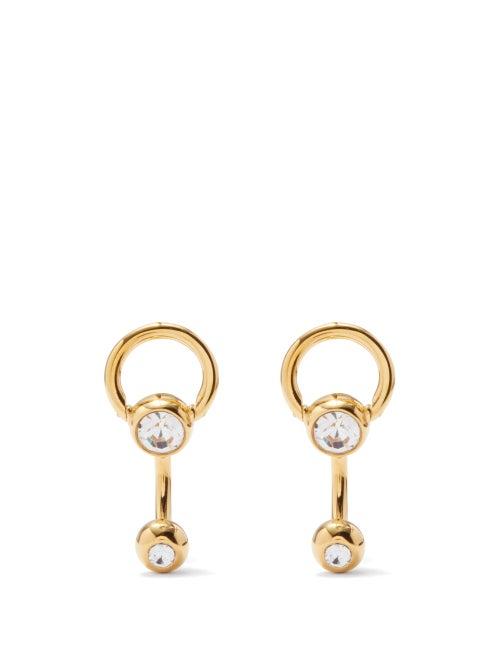 Balenciaga - Force Crystal Earrings - Womens - Gold