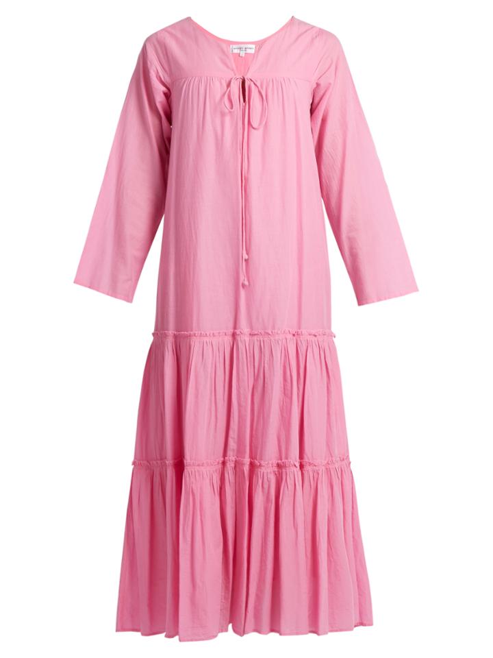 Apiece Apart Atlas Tiers Long-sleeved Cotton Maxi Dress