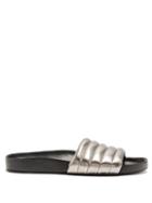 Matchesfashion.com Isabel Marant - Hellea Quilted Leather Slides - Womens - Silver