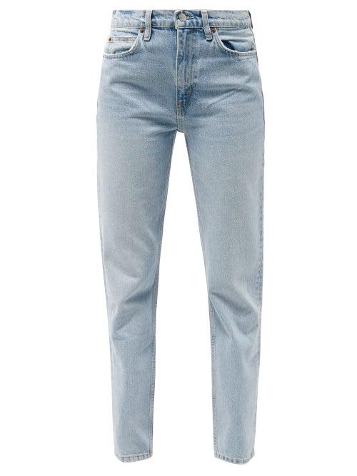 Ladies Rtw Re/done - 70s High-rise Straight-leg Jeans - Womens - Light Denim