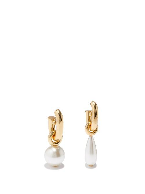 Paco Rabanne - Xl Link Faux-pearl Mismatched Earrings - Womens - Pearl