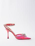 Mach & Mach - Double Bow 100 Crystal & Pvc Pumps - Womens - Pink Red
