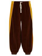 Matchesfashion.com Gucci - Logo Velvet Track Pants - Mens - Brown Multi