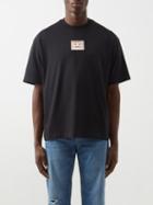 Acne Studios - Face-logo Cotton-blend Jersey T-shirt - Mens - Black