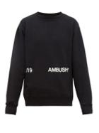 Matchesfashion.com Ambush - Logo Print Cotton Sweatshirt - Mens - Black