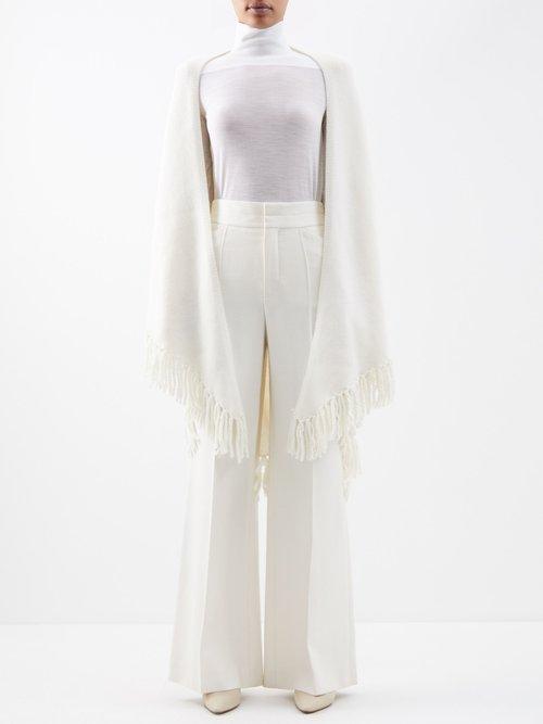 Arch4 - Fringe-trim Cashmere Shawl - Womens - Ivory