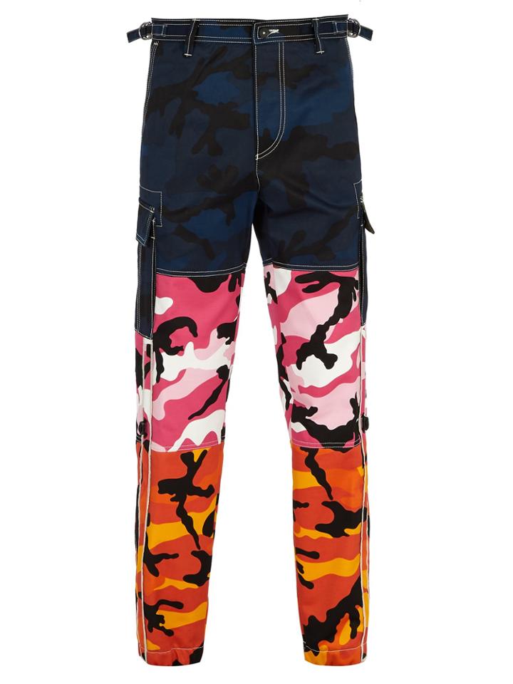 Valentino Camouflage-print Panelled Trousers