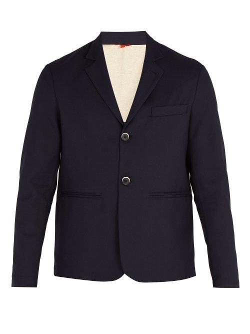 Matchesfashion.com Barena Venezia - Single Breasted Twill Blazer - Mens - Navy