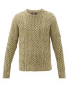 Matchesfashion.com Rrl - Donegal Cable-knit Wool Sweater - Mens - Khaki