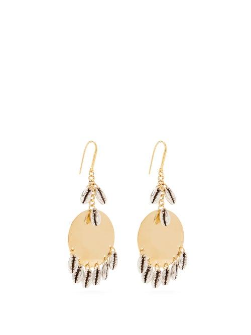 Matchesfashion.com Isabel Marant - Shell Charm Brass Earrings - Womens - Silver