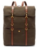 Mismo - Leather-trim Canvas Backpack - Mens - Khaki