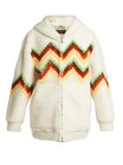 Burberry Hooded Zigzag Shearling Jacket