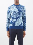 J.lindeberg - Percy Hibiscus-jacquard Cotton-blend Sweater - Mens - Navy