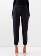 Cefinn - Jason Cropped Wool-blend Twill Trousers - Womens - Navy
