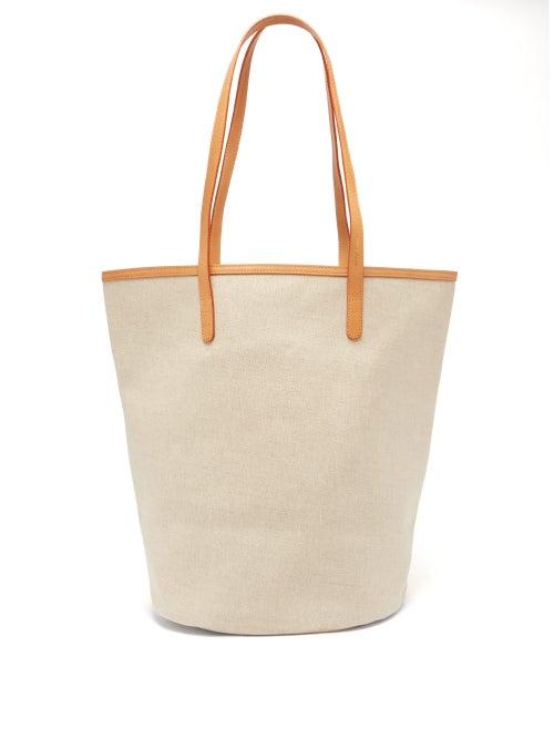 Matchesfashion.com Mansur Gavriel - Canvas Leather-trimmed Tote Bag - Womens - Beige Multi