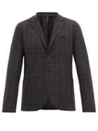 Matchesfashion.com Harris Wharf London - Check Two Button Wool Flannel Blazer - Mens - Brown Multi