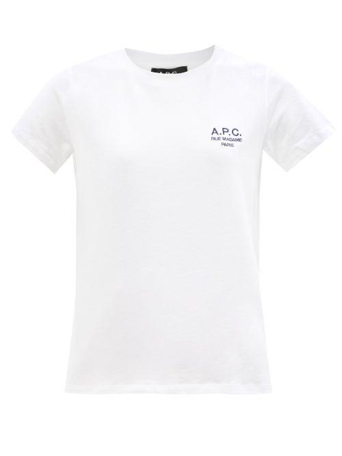 Ladies Rtw A.p.c. - Denise Logo-print Cotton-jersey T-shirt - Womens - White