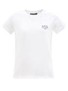 Ladies Rtw A.p.c. - Denise Logo-print Cotton-jersey T-shirt - Womens - White
