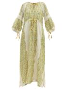 Matchesfashion.com D'ascoli - Meadow Floral Print Cotton Maxi Dress - Womens - Yellow
