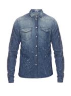Tomas Maier Paint-splash Denim Shirt