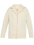 Matchesfashion.com Marrakshi Life - Cuban Collar Striped Cotton Blend Shirt - Mens - Cream