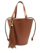 Matchesfashion.com See By Chlo - Cecilia Fringed Leather Bucket Bag - Womens - Tan