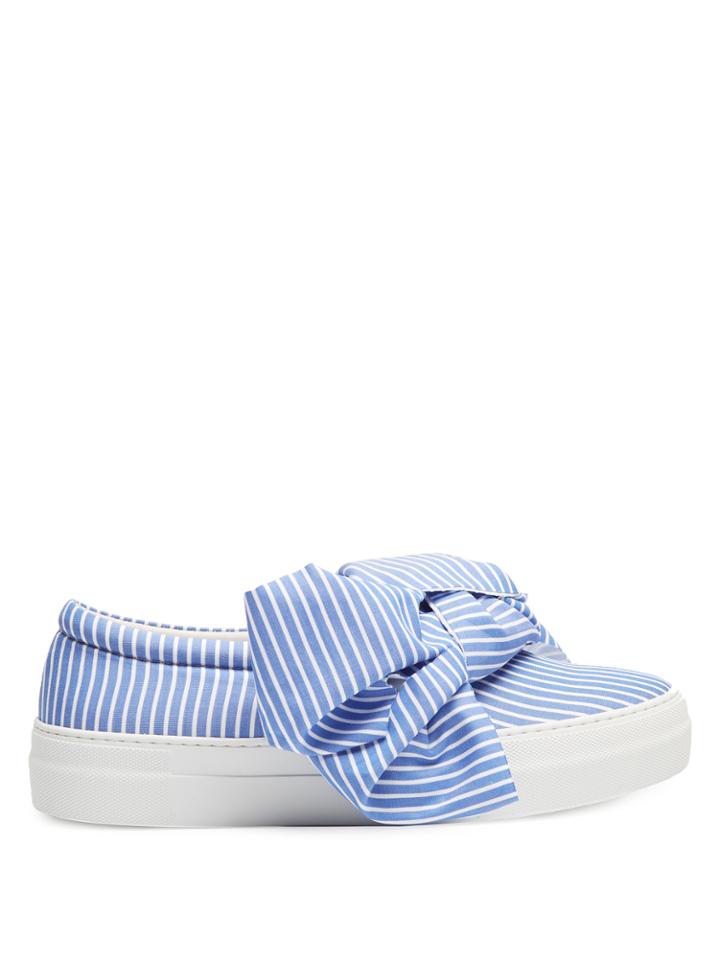 Joshua Sanders Wide-stripes Bow Slip-on Trainers