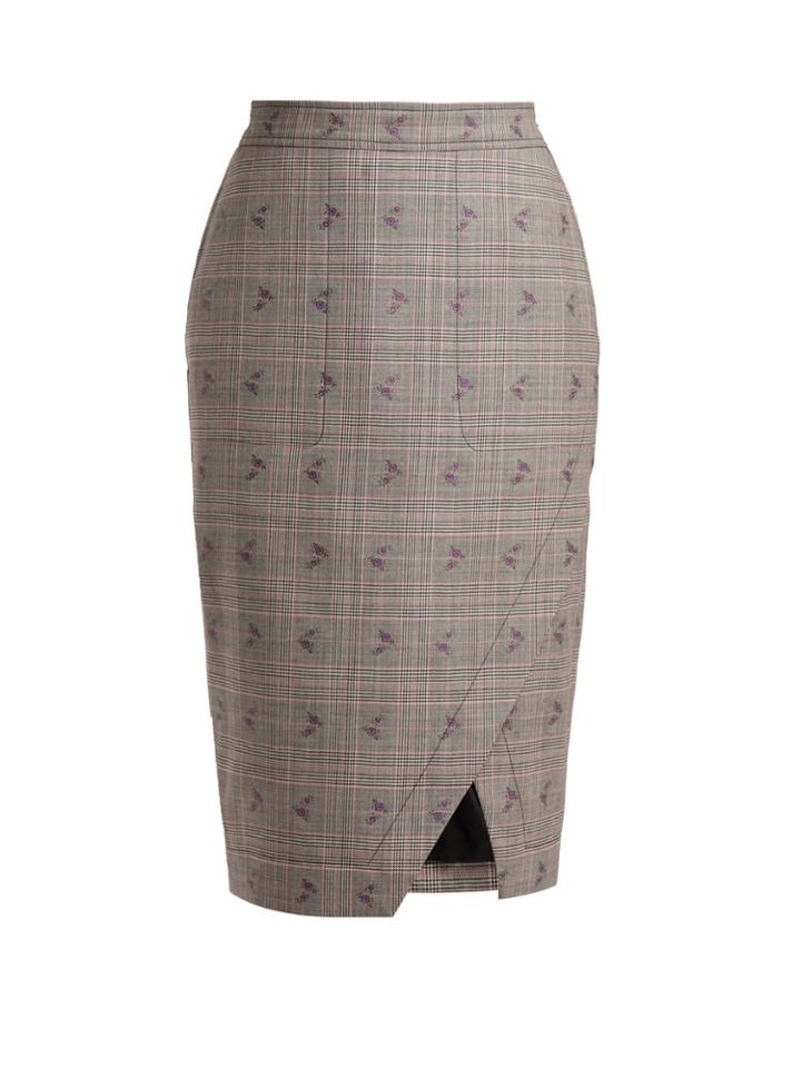 Altuzarra Wilcox Prince Of Wales-checked Wool-blend Skirt