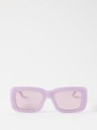 The Attico Eyewear - X Linda Farrow Marfa Rectangular Sunglasses - Womens - Light Purple