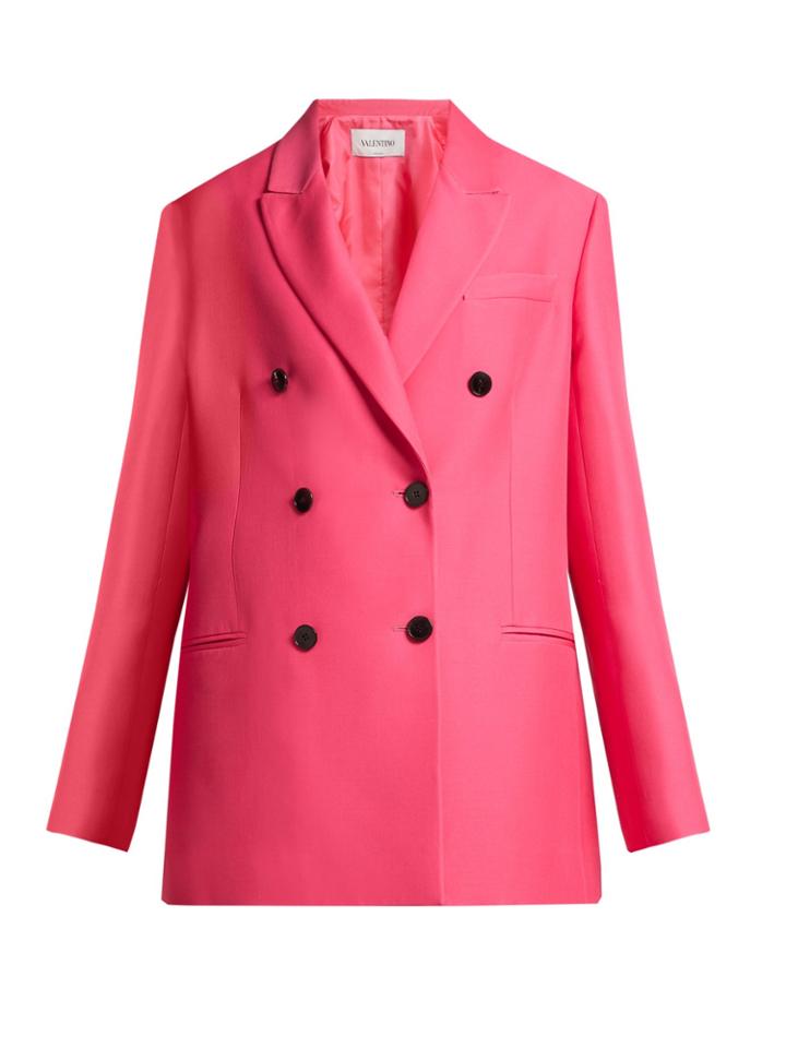 Valentino Silk-blend Double-breasted Blazer