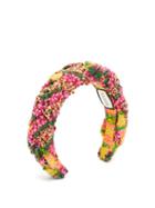 Matchesfashion.com Gucci - Braided Wool-blend Tweed Headband - Womens - Pink Multi