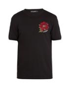 Dolce & Gabbana Rose-appliqu Cotton T-shirt