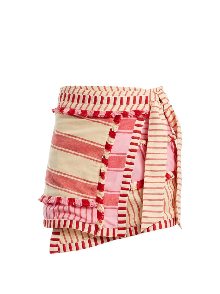 Dodo Bar Or Hoza Embroidered Cotton Wrap Skirt