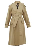 Matchesfashion.com Proenza Schouler - Detachable Lapel Wool Blend Trench Coat - Womens - Beige