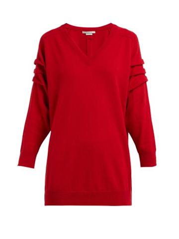 Matchesfashion.com Queene And Belle - V Neck Cashmere Sweater - Womens - Red