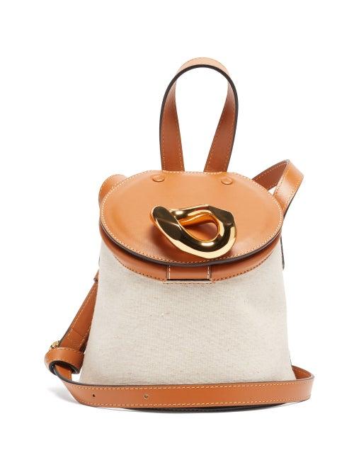 Matchesfashion.com Jw Anderson - Chain Small Leather And Canvas Cross-body Bag - Womens - Beige Multi