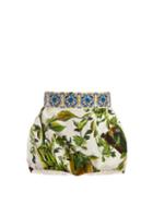 Matchesfashion.com Dolce & Gabbana - Majolica And Pepper Print Poplin Shorts - Womens - White Multi