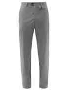 Matchesfashion.com Oliver Spencer - Cotton-blend Houndstooth Trousers - Mens - Dark Grey