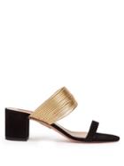 Matchesfashion.com Aquazzura - Rendez Vouz 50 Suede Sandals - Womens - Black Gold