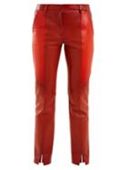 Matchesfashion.com Givenchy - Contrast Panel Skinny Leather Cropped Trousers - Womens - Orange