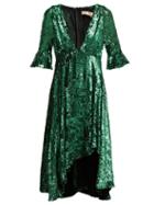 Matchesfashion.com Maria Lucia Hohan - Arielle Sequinned Tulle Dress - Womens - Green