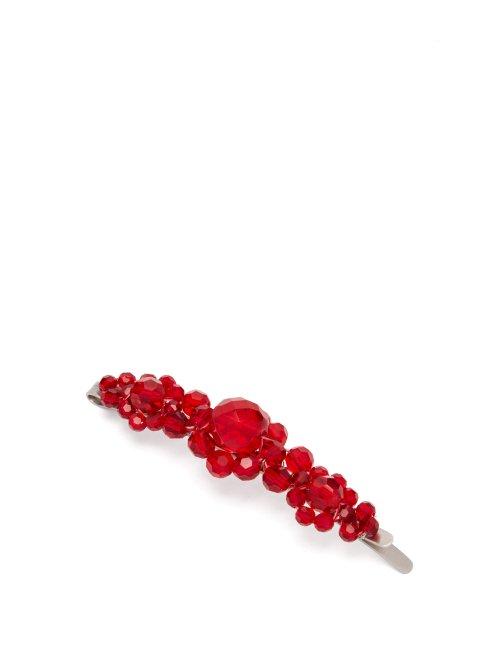 Matchesfashion.com Simone Rocha - Crystal Beaded Hair Clip - Womens - Red