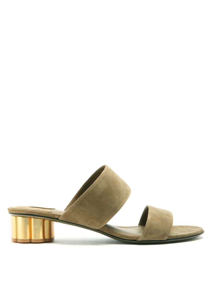 Salvatore Ferragamo Belluno Cloumn-heel Suede Sandals