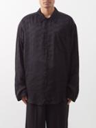 Balenciaga - Bb-jacquard Silk-satin Shirt - Mens - Black