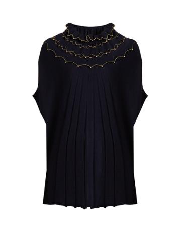 Alex Gore Browne Carnival Ruffled-neck Wool And Cashmere-blend Cape